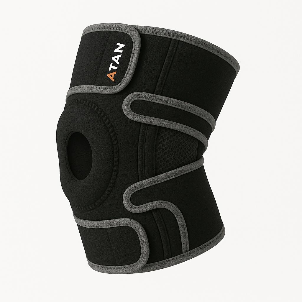 ATAN Adjustable Knee Brace with Side Stabilizers – Open Patella Support for Pain Relief & Sports Injury