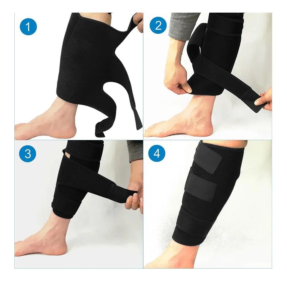 Adjustable Calf Support Brace for Shin Splints and Calf Pain Relief – Compression Sleeve for Leg Muscle Recovery – Breathable Neoprene Calf Wrap for Running, Sports, and Daily Use
