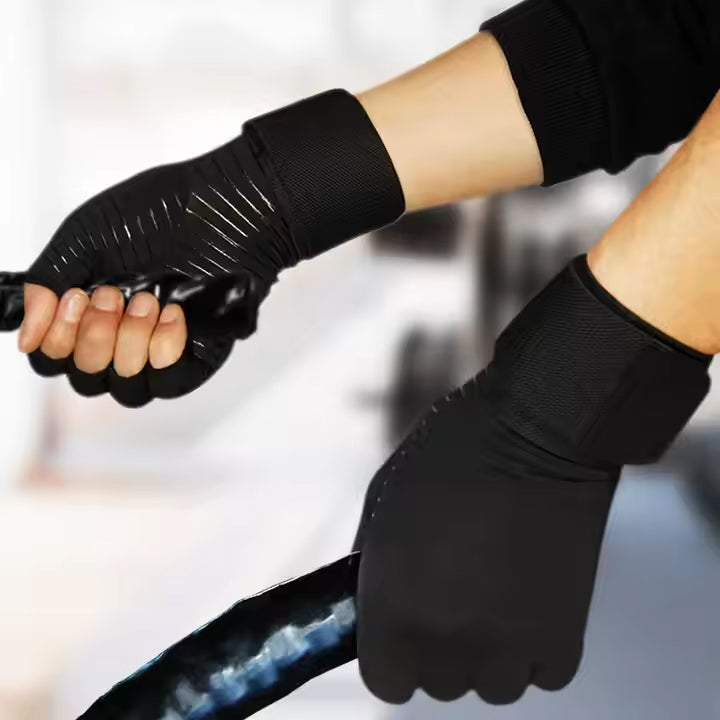 Adjustable Fingerless Compression Gloves for Wrist Support & Arthritis