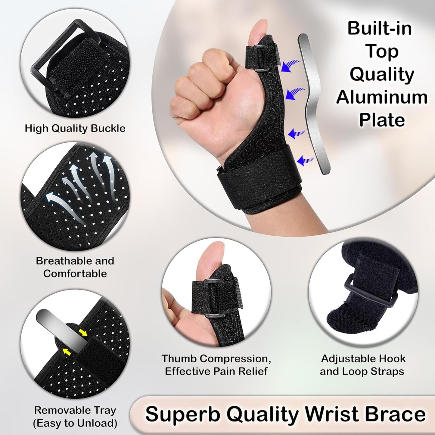 ATAN Adjustable Wrist and Thumb Brace – Compression Support for Pain Relief & Injury Recovery
