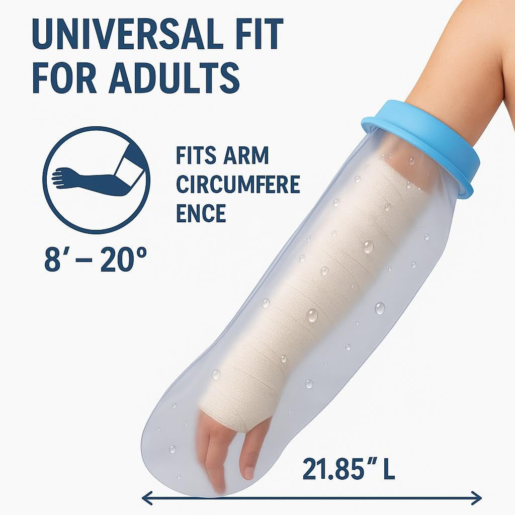 Reusable Waterproof Shower Cover for Arm Cast & Bandages – Watertight Silicone Protector for Adults