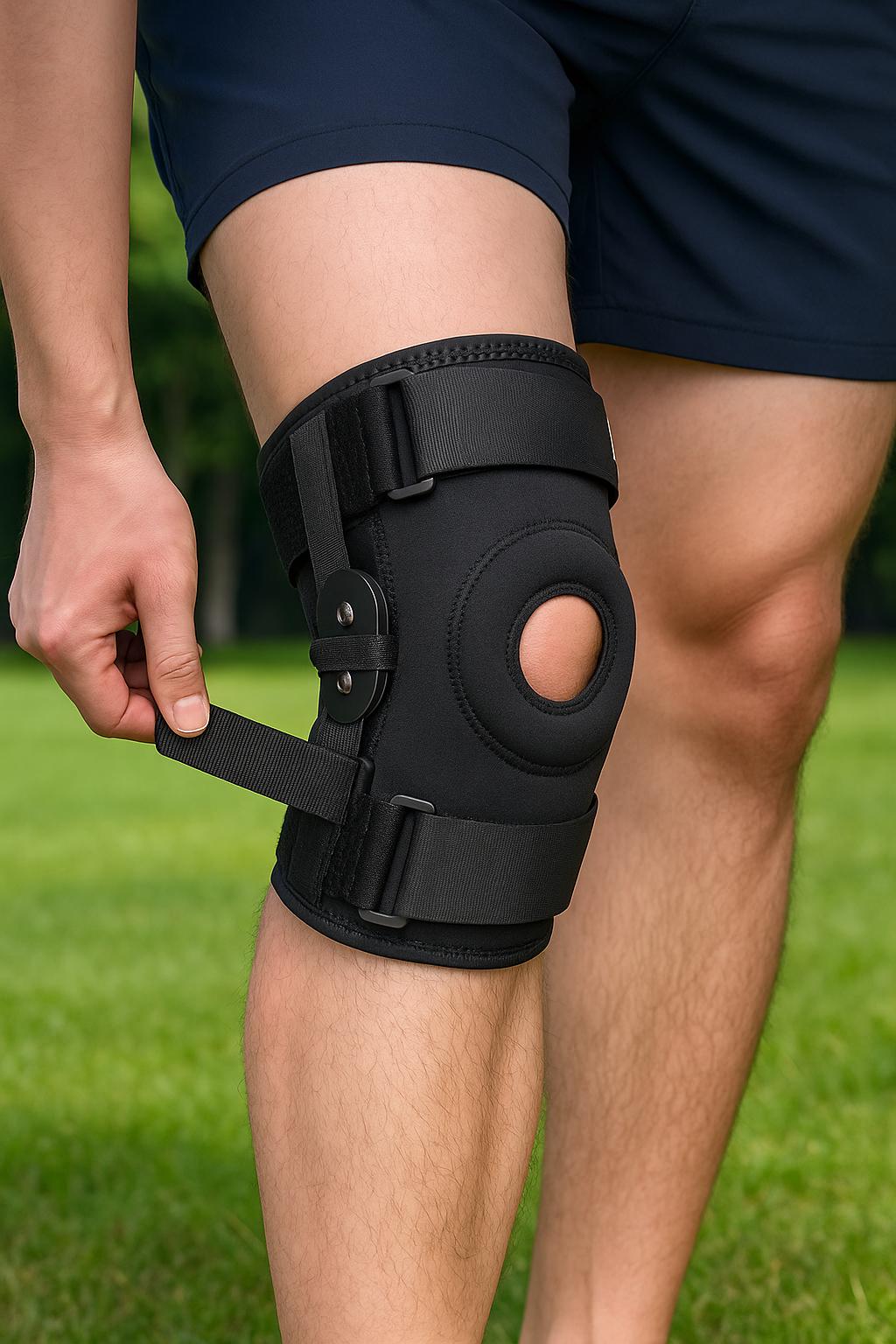 Hinged Knee Brace with Adjustable Compression & Patella Stabilizer