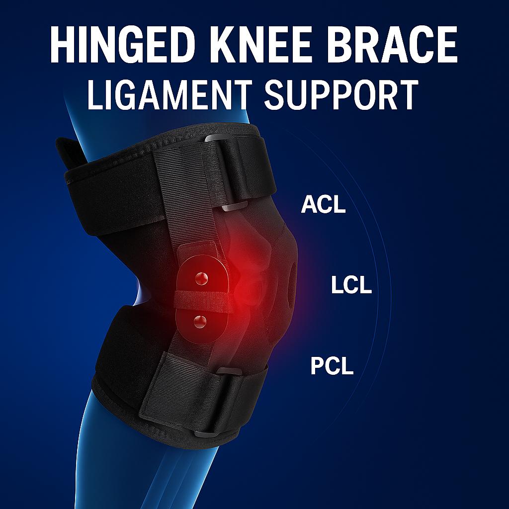 Hinged Knee Brace with Adjustable Compression & Patella Stabilizer