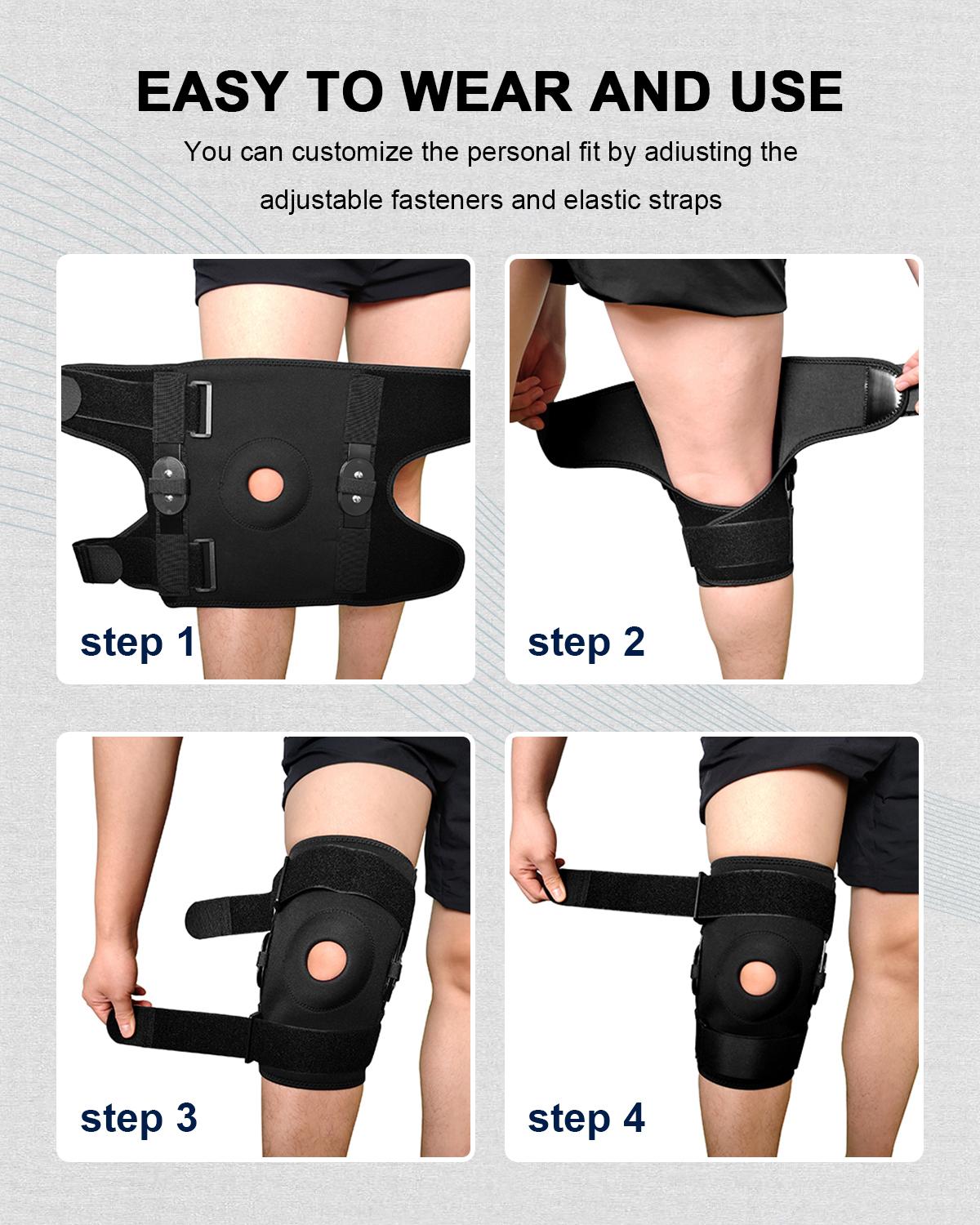 Hinged Knee Brace with Adjustable Compression & Patella Stabilizer