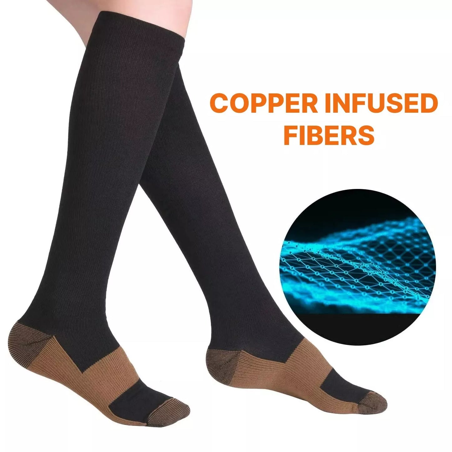 3 Pairs Copper Compression Socks