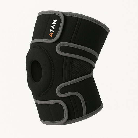 ATAN Adjustable Knee Brace with Side Stabilizers – Open Patella Support for Pain Relief & Sports Injury