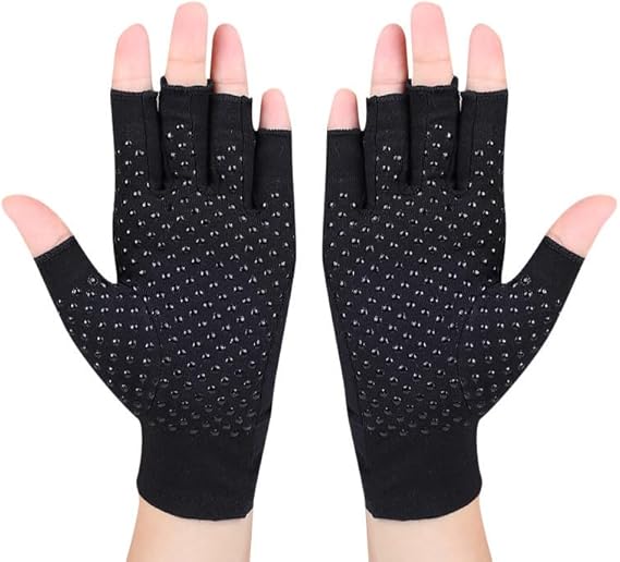 Atan 2Pairs Anti-Slip Fingerless Ultimate Relief Arthritis Compression Gloves