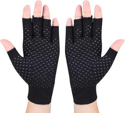 Atan 2Pairs Anti-Slip Fingerless Ultimate Relief Arthritis Compression Gloves