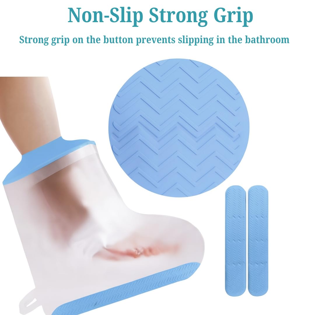 Waterproof Leg Cast Cover Reusable Silicone Shower Protector for Knee, Thigh & Ankle Surgery, Bandages, and Plaster Casts 100% Watertight PVC Bathing Sleeve