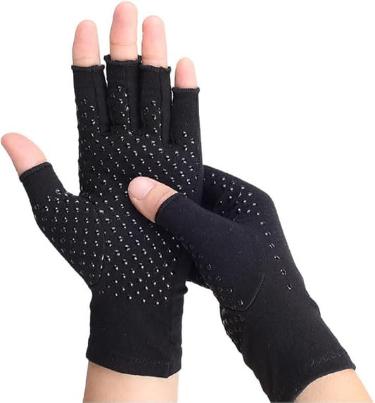 Atan 2Pairs Anti-Slip Fingerless Ultimate Relief Arthritis Compression Gloves