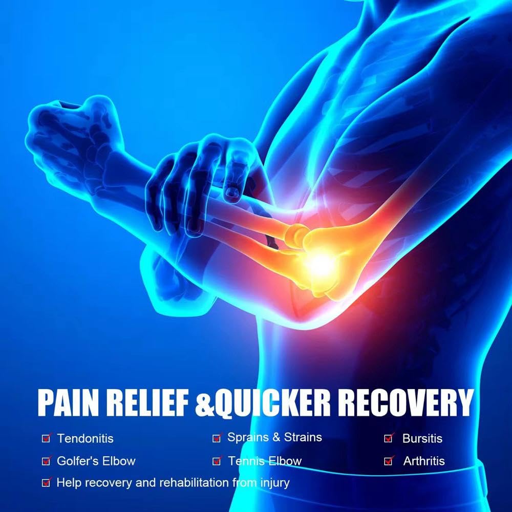 Atan Elbow Support Brace for Tendonitis, Tennis Elbow & Golfer’s Elbow Adjustable Compression Sleeve for Pain Relief, Injury Recovery, Arthritis & Sports Breathable Neoprene Strap