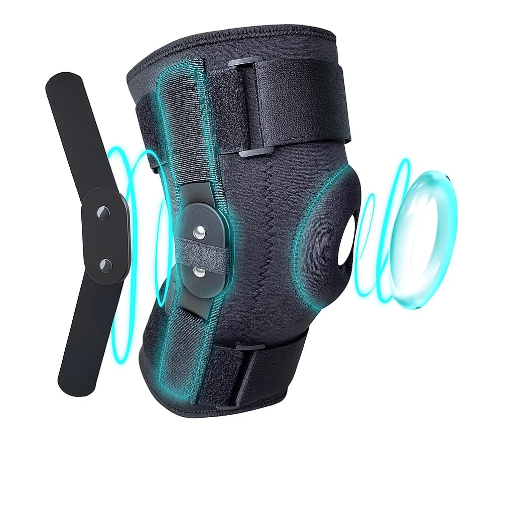 Atan Hinged Knee Brace for Men & Women | Adjustable Compression Knee Support with Removable Side Hinges & Patella Stabilizer | ACL | MCL | Meniscus | Arthritis Pain Relief | Sports Injury Recovery